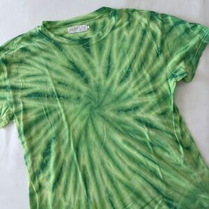 LACUSA Uniform Green Spiral Tie Dye Short Sleeve T-Shirt Mens Small